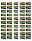 100 South Africa Flag Stickers, Two Sheets of 50, 1.5" x 1" Made in America Self Adhesive Country Flag Scrapbook Stickers, Two Sheets of 50, 100 Sticker Decal Flags